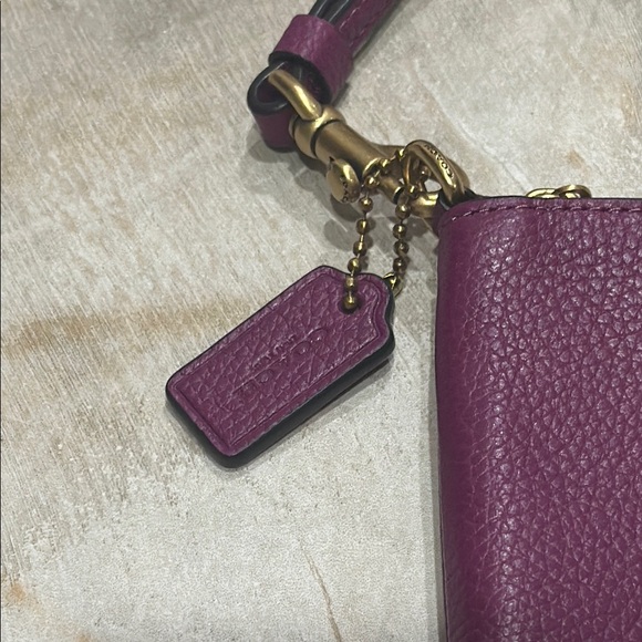 Coach Deep Plum Clutch Wristlet Compact Design - Picture 3 of 9